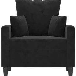 vidaXL Fåtölj 60 cm sammet Svart