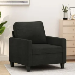vidaXL Fåtölj svart 60 cm tyg