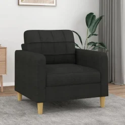 vidaXL Fåtölj svart 60 cm tyg