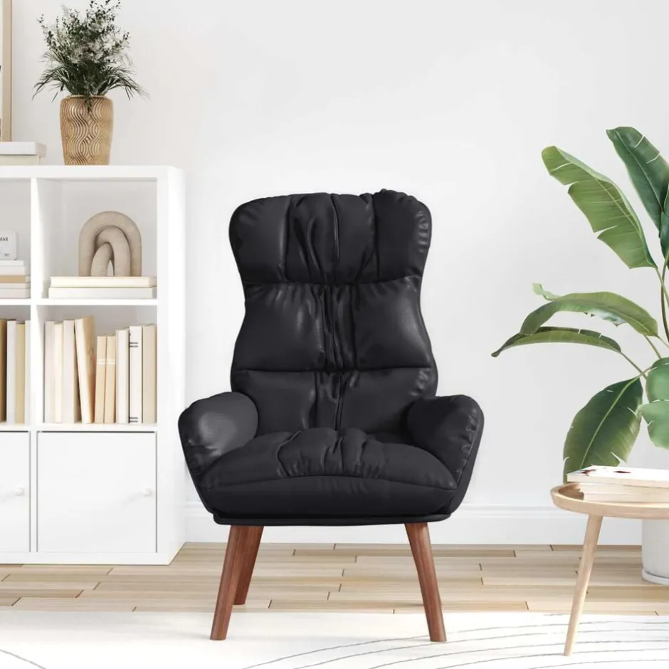 Discount vidaXL fåtölj 69 x 74 x 93 cm Konstläder Svart