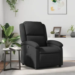 Outlet vidaXL Fåtölj äkta läder Svart