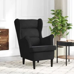 New vidaXL Fåtölj sammet Svart