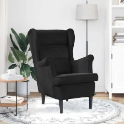New vidaXL Fåtölj sammet Svart