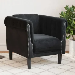 vidaXL Fåtölj sammet Svart