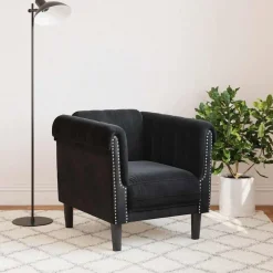 vidaXL Fåtölj sammet Svart