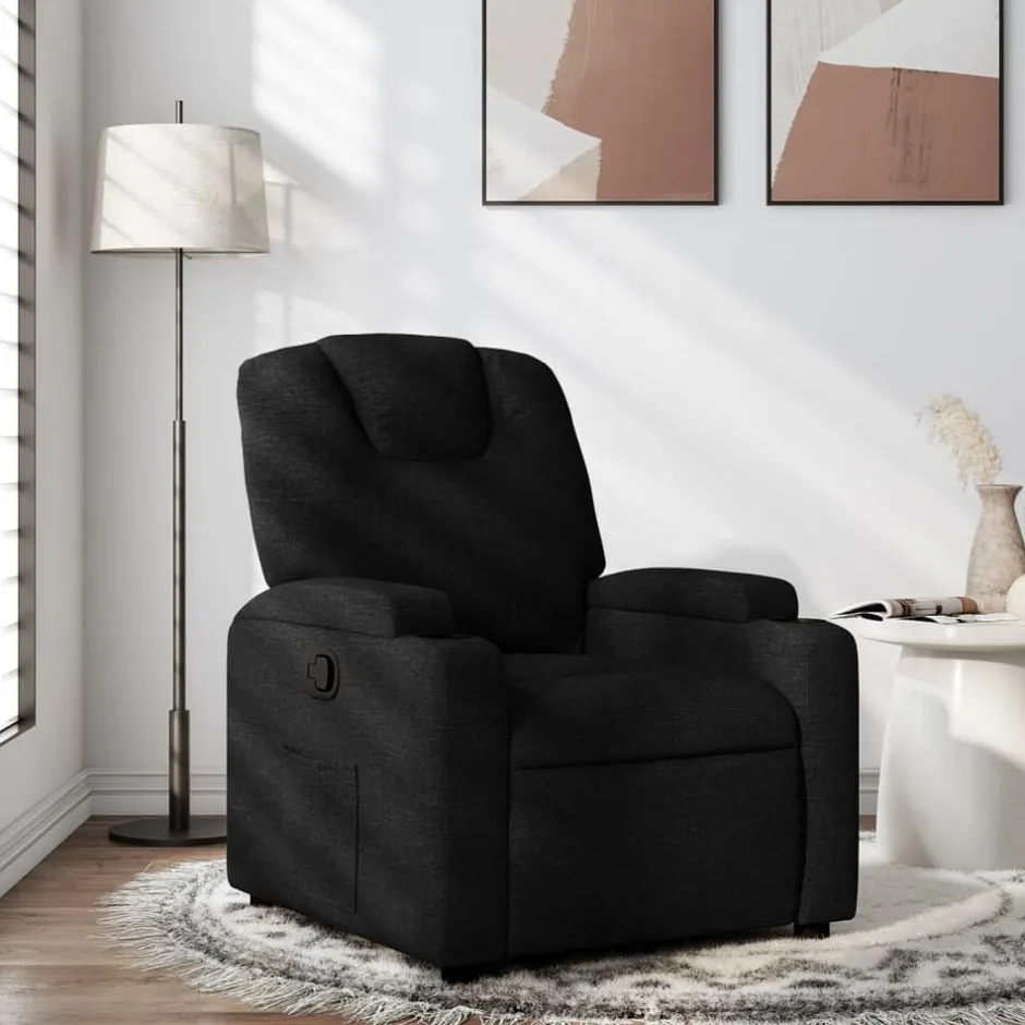 Best vidaXL Fåtölj tyg Svart
