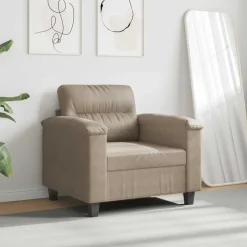 vidaXL Fåtölj taupe 60 cm mikrofibertyg