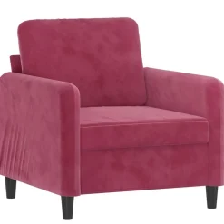 vidaXL Fåtölj vinröd 60 cm sammet