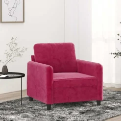 vidaXL Fåtölj vinröd 60 cm sammet