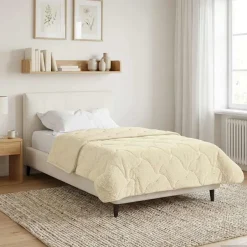 Online vidaXL Full Års-Duvet 140 x 200 cm Mikrofiber och Teddyfleece Kräm