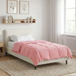 Outlet vidaXL Full Års-Duvet Quiltad 135 x 200 cm Mikrofiber Rosa