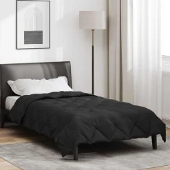 Hot vidaXL Full Års-Duvet 135 x 200 cm Mikrofiber Svart