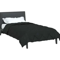 Hot vidaXL Full Års-Duvet 135 x 200 cm Mikrofiber Svart