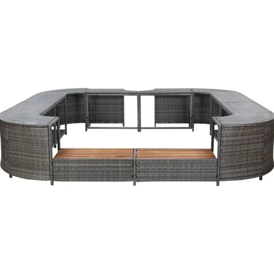 Clearance vidaXL Fyrkantig poolkant 268 x 268 x 55 cm konstrotting Grå