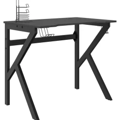 vidaXL Gamingskrivbord med K-formade ben svart 90x60x75 cm