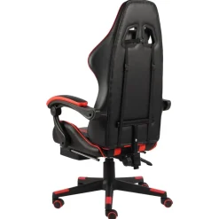 vidaXL Gamingstol med fotstöd svart och röd konstläder