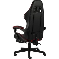 New vidaXL Gamingstol med fotstöd svart och konstläder Vinröd