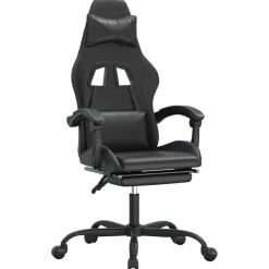 New vidaXL Gamingstol med fotstöd konstläder Svart