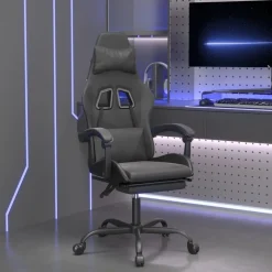 New vidaXL Gamingstol med fotstöd konstläder Svart
