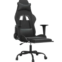 Online vidaXL Gamingstol med massage och fotstöd konstläder Svart