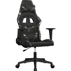 Clearance vidaXL Gamingstol med massage konstläder Svart och kamouflage