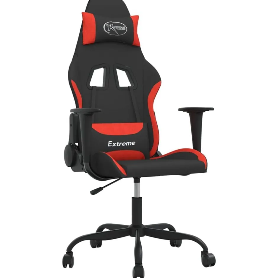 Outlet vidaXL Gamingstol med massage svart och tyg Röd