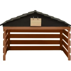 Online vidaXL Garage för robotgräsklippare 78x74x54 cm granträ Svart och brun