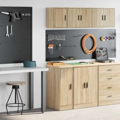 vidaXL Garageskåp 2 st, Sonoma ek konstruerat trä