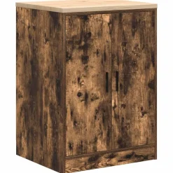 Discount vidaXL Garageskåp Sonoma ek 60x51x85 cm massiv trä furu Rökfärgad ek