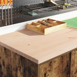 Discount vidaXL Garageskåp Sonoma ek 60x51x85 cm massiv trä furu Rökfärgad ek