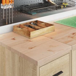 Outlet vidaXL Garageskåp 30x51x85 cm massiv trä furu Sonoma ek
