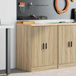 vidaXL Garageskåp Sonoma ek 60x51x85 cm massiv trä furu