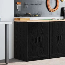 vidaXL Garageskåp svart 60x51x85 cm massiv trä furu