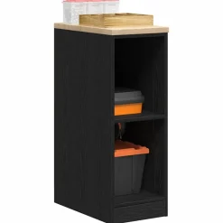vidaXL Garageskåp 30x51x85 cm massiv trä furu Svart