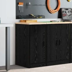 Hot vidaXL Garageskåp 40x51x85 cm massiv trä furu Svart