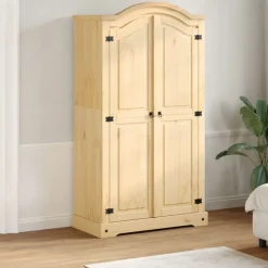 vidaXL Garderob Corona 102x52x186 cm massiv furu