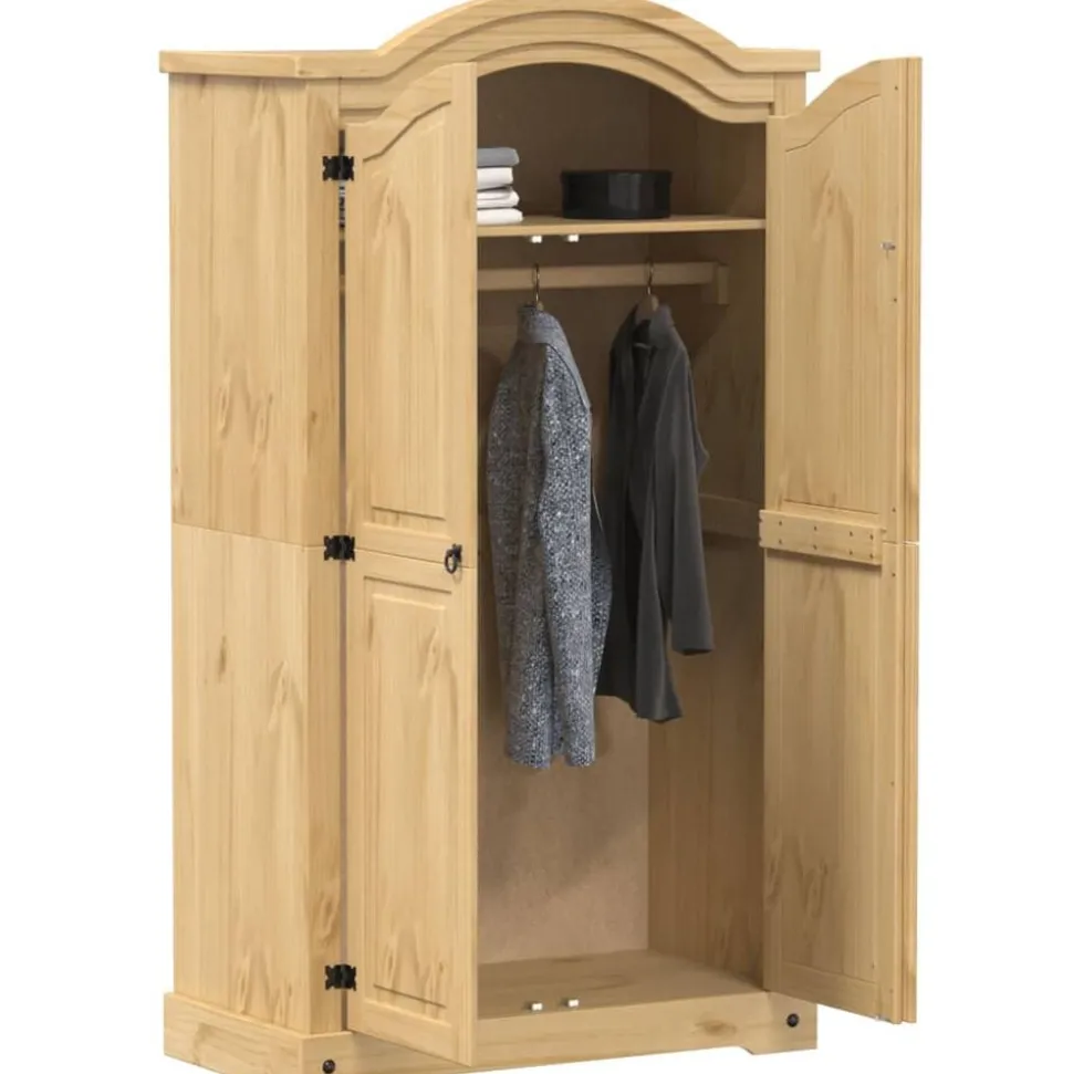 vidaXL Garderob Corona 102x52x186 cm massiv furu