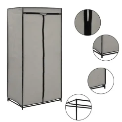 Hot vidaXL Garderob 75x50x160 cm Grå