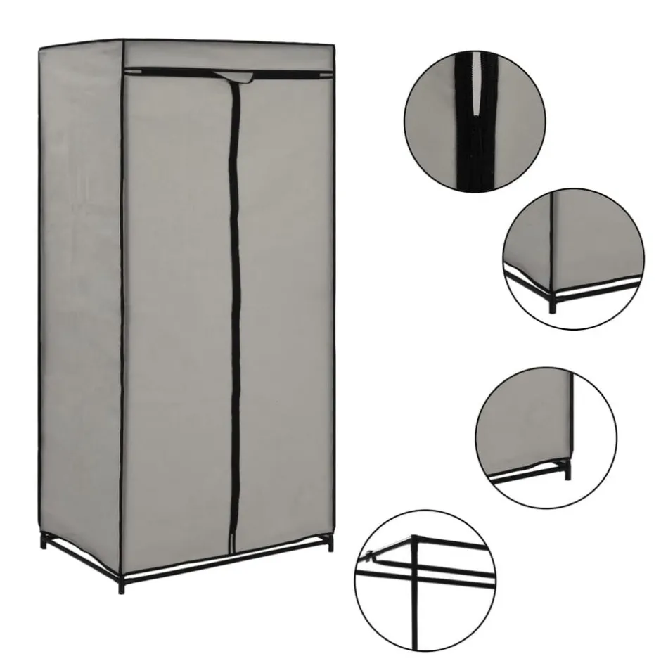 Hot vidaXL Garderob 75x50x160 cm Grå