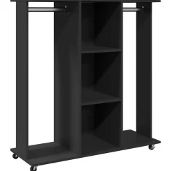 Outlet vidaXL Garderob med hjul 102x38x110 cm konstruerat trä Svart