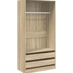 Hot vidaXL Garderob sonoma-ek 100x50x200 cm konstruerat trä Sonoma ek