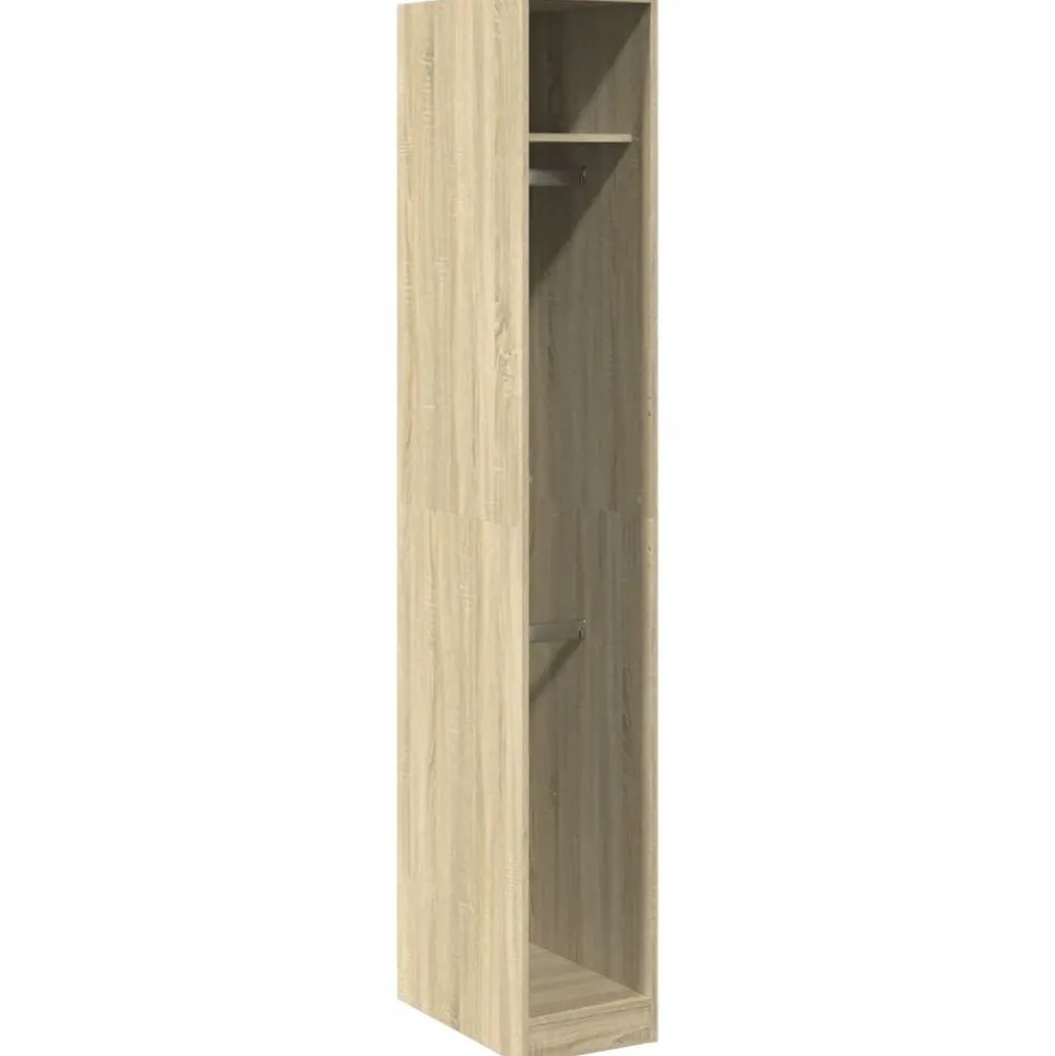 vidaXL Garderob sonoma-ek 30x50x200 cm konstruerat trä