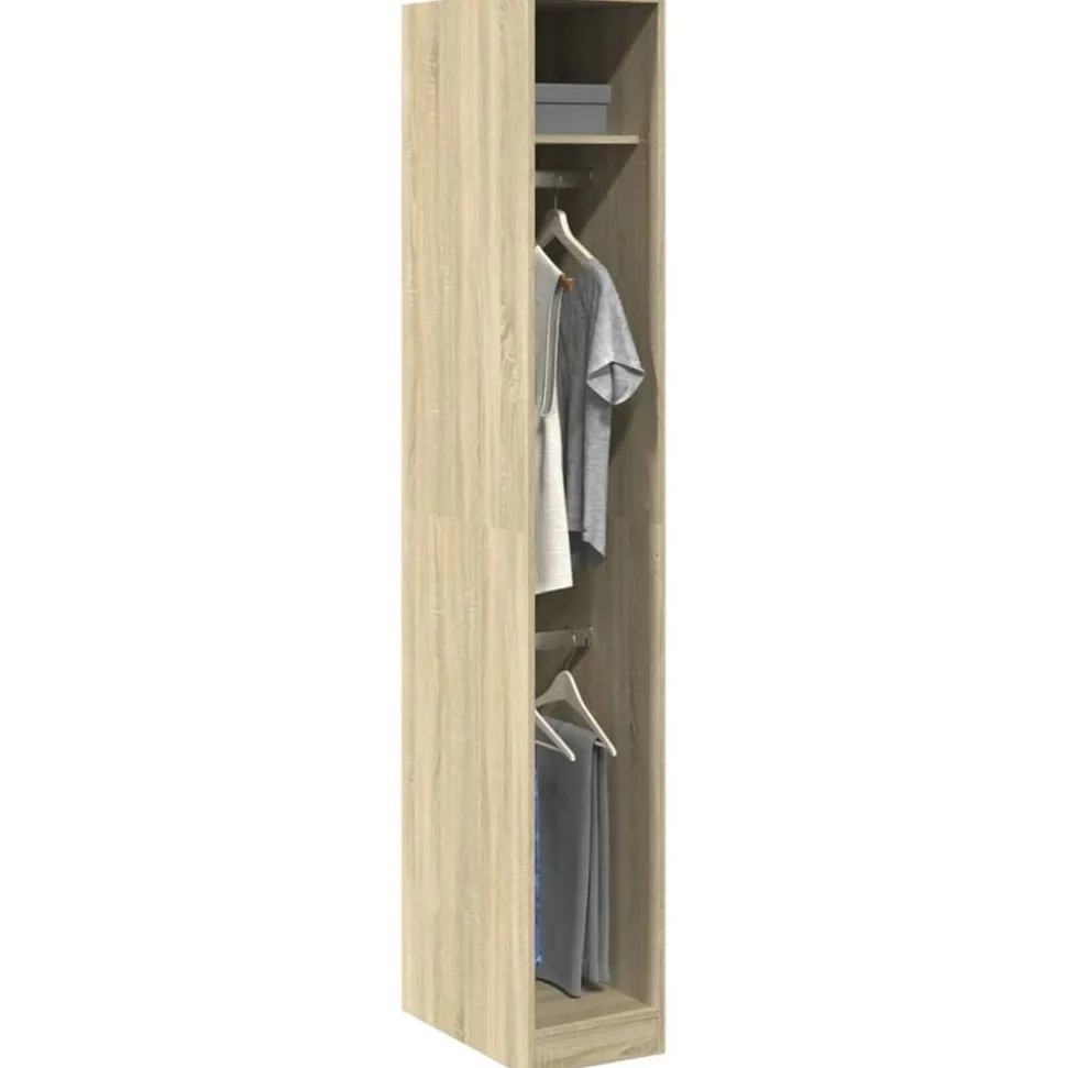 vidaXL Garderob sonoma-ek 30x50x200 cm konstruerat trä