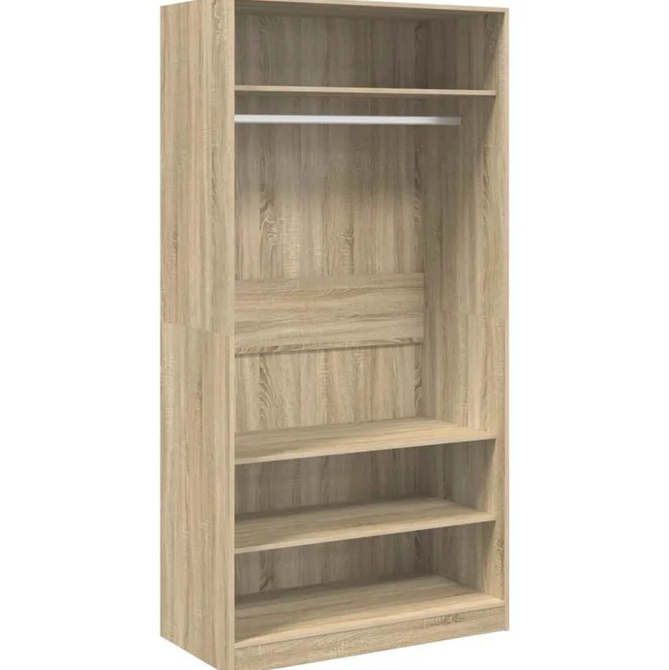 vidaXL Garderob sonoma-ek 100x50x200 cm konstruerat trä