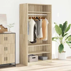 vidaXL Garderob sonoma-ek 100x50x200 cm konstruerat trä