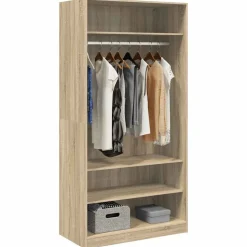 vidaXL Garderob sonoma-ek 100x50x200 cm konstruerat trä