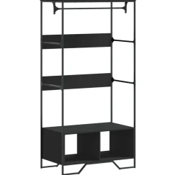 vidaXL Garderob svart 90x50x180 cm konstruerat trä