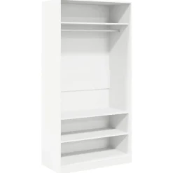vidaXL Garderob vit 100x50x200 cm konstruerat trä
