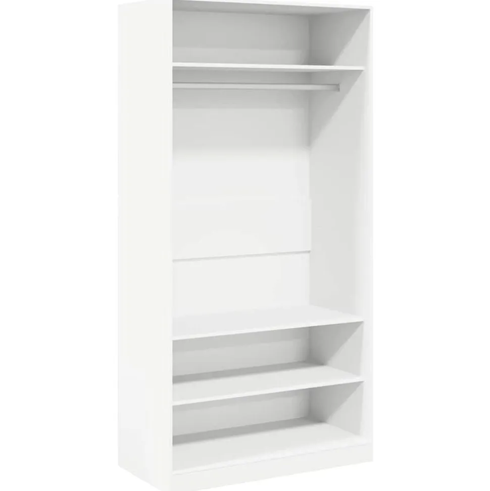 vidaXL Garderob vit 100x50x200 cm konstruerat trä