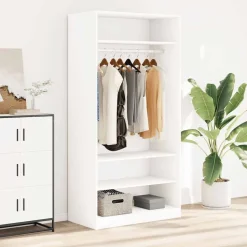 vidaXL Garderob vit 100x50x200 cm konstruerat trä